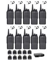 Set van 10 TYT TC-3000A UHF IP55 10Watt met beveiligingoortje en koffer