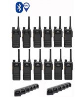 Set van 12 Hytera HP605G DMR UHF IP67 5W GPS, Bluetooth en multilader