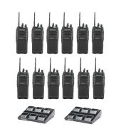 Set van 12 Kenwood TK-3701D IP55 Portofoon met 2 multiladers