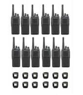 Set van 12 Kenwood NX-1300NE3 UHF Nexedge IP54 5Watt Portofoon met tafellader