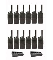 Set van 12 Motorola DP2400E UHF DMR IP54 5watt met multilader