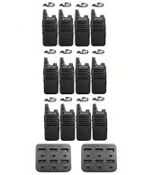 Set van 12 Retevis RT622 vergunning vrije UHF mini portofoons met D-shape oortje en multilader