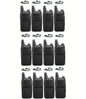 Set van 12 Retevis RT622 vergunning vrije UHF mini portofoons PMR446 met D-shape oortje