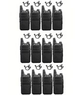 Set van 12 Retevis RT622 vergunning vrije UHF mini portofoons PMR446 met G-shape oortje