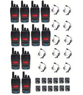 Set van 12 TTI TCB-H100 compacte 27mc Portofoons 4Watt FM en AM en G-shape oortje