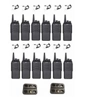 Set van 12 TYT TC-3000A UHF IP55 10Watt met multilader en beveiligingoortje 