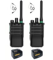 Set van 2 Caltta PH600 UHF DMR IP68 4Watt GPS, Bluetooth met tafellader en G-shape oortje