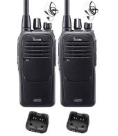 Set van 2 Icom IC-F29DR3 Digitaal portofoons met beveiliging headsets