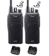 Set van 2 Icom IC-F29DR3 Digitaal portofoons met G-shape headsets