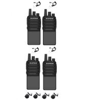 Set van 4 Baofeng C2 UHF 5Watt portofoons met beveiliging oortjes