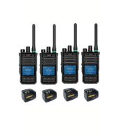 Set van 4 Caltta PH660 UHF DMR GPS, Bluetooth, display en tafellader