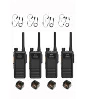 Set van 4 Hytera HP605 UHF DMR IP67 5Watt met tafellader en beveiligingoortje