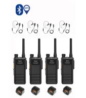 Set van 4 Hytera HP605G DMR UHF IP67 5W GPS, Bluetooth tafellader en beveiligingoortje
