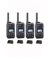 Set van 4 Icom IC-U20SR IP54 mini Portofoon met tafel lader