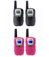 Set van 4 Retevis RT388 walkie talkies 2x zwart en 2x roze