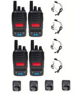Set van 4 TTI TCB-H100e compacte 27mc Portofoons 4Watt FM en AM en G-shape oortje