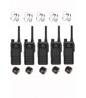 Set van 5 Hytera HP605 UHF DMR IP67 5Watt met tafellader en beveiligingoortje