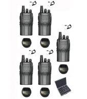 Set van 5 Wouxun KG-833 UHF IP55 5Watt met beveiliging oortje en koffer