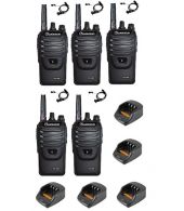 Set van 5 Wouxun KG-968 UHF portofoons IP66 10Watt met beveiliging oortje