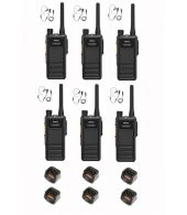 Set van 6 Hytera HP605 UHF DMR IP67 5Watt met tafellader en beveiligingoortje