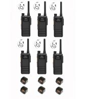 Set van 6 Hytera HP605 UHF DMR IP67 5Watt met tafellader en C-hook oortje