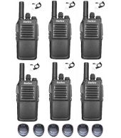 Set van 6 Inrico T526 IP54 4G LTE POC Zello Portofoons met beveiliging oortje