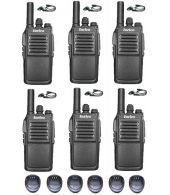 Set van 6 Inrico T526 IP54 4G LTE POC Zello Portofoons met D-shape oortje