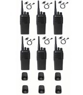 Set van 6 Motorola DP1400 UHF Analoog IP54 5Watt met tafellader en D-shape oortje