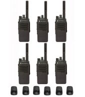 Set van 6 Motorola DP2400E UHF DMR IP54 5watt met tafellader