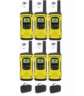 Set van 6 Motorola TLKR T92 H2O IP67 PMR446 Portofoons met beveiliging oortje