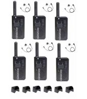 Set van 6 stuks Kenwood PKT-23E IP54 met DCH1040-K4 D-shape oortje en laders