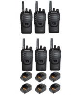 Set van 6 Wouxun KG-968 UHF portofoons IP66 10Watt met Bluetooth