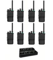 Set van 8 Caltta PH600 UHF DMR IP68 4Watt GPS, Bluetooth met multilader 