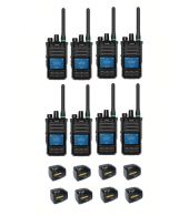 Set van 8 Caltta PH660 UHF DMR GPS, Bluetooth, display en tafellader