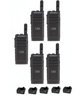 Set van 5 Motorola SL1600 DMR UHF IP54 3Watt portofoon met tafellader