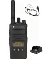 Motorola XT460 IP55 PMR446 Portofoon met display en tafellader en beveiliging oortje
